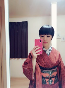 kimito,帯留,七宝焼,着物,kimono,コーディネート